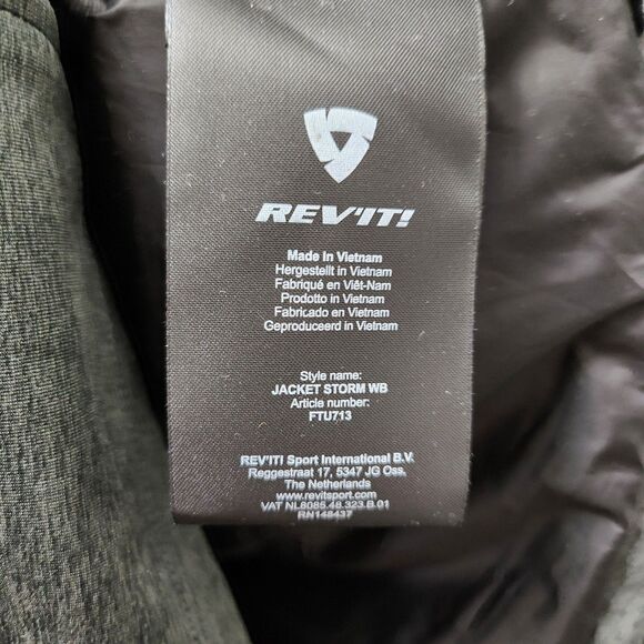 Rev'it STORM WB Jacket Mens Large Black Motorcycle Windproof Quilted Hydratex - Picture 5 of 12